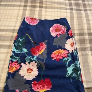 Banana Republic Navy Floral Pencil Skirt
